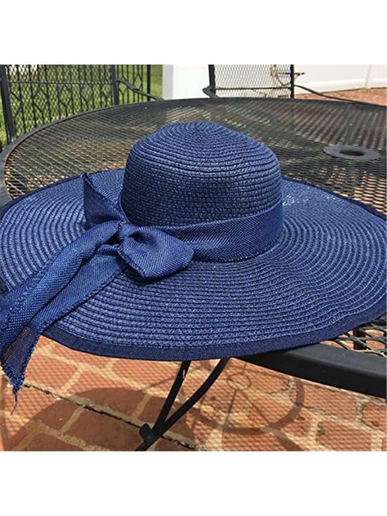 Women\'s Big Straw Wide Brim Summer Hat Floppy Foldable Roll up Cap main image 7